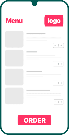 Menu on mobile phone.